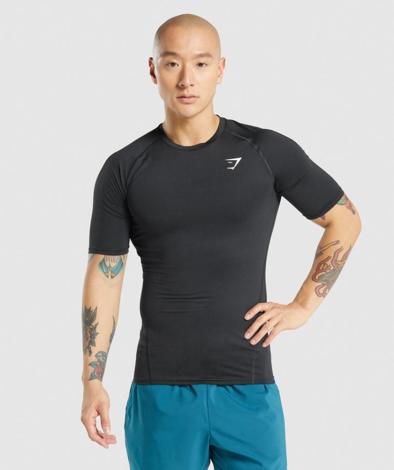 Koszulki Gymshark Element Baselayer Męskie Czarne | PL 983RFT